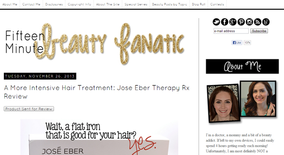 Fifteen Minute Beauty Fanatic Website